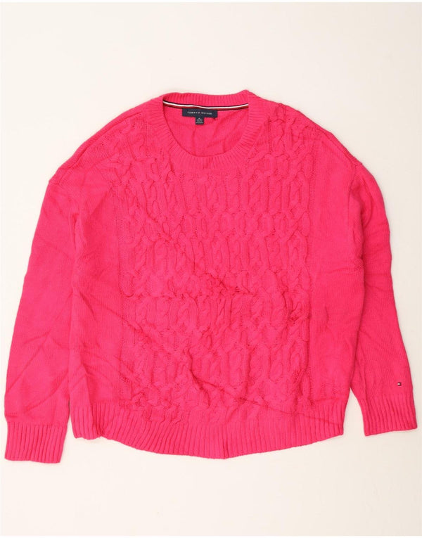 Tommy Hilfiger Damen-Pullover mit Rundhalsausschnitt, Gr. 18, XL, Rosa, Acryl