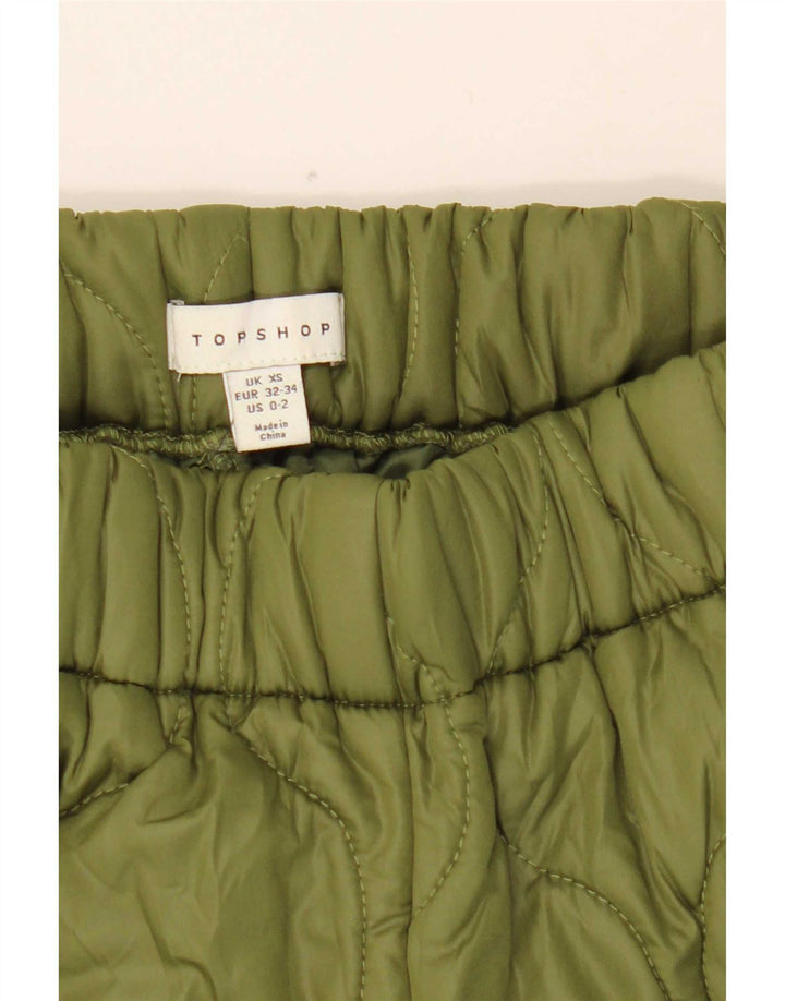 Topshop Damen Stepphose XS W25 L30 Grün Polyester