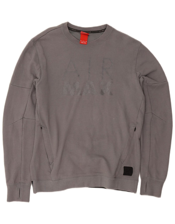 Nike Herren Air Max Graphic Sweatshirt Pullover mittelgraue Baumwolle