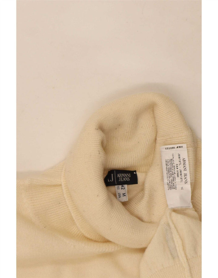 Armani Jeans Damen Rollkragenpullover Pullover UK 12 Mittelbeige Wolle