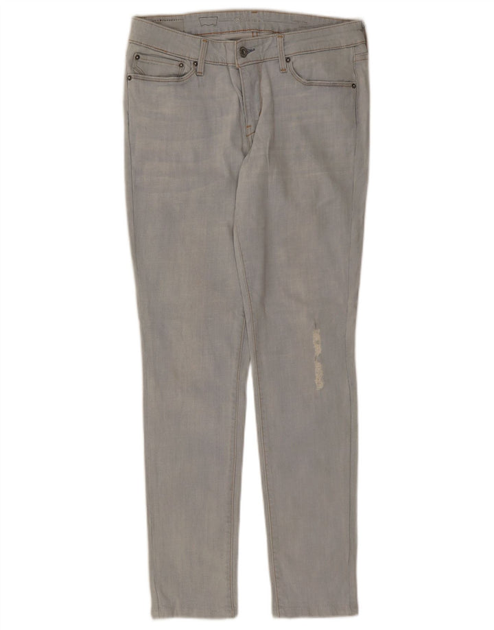 LEVI'S Damen Demi Curve Distressed Skinny Jeans W29 L29 Blau