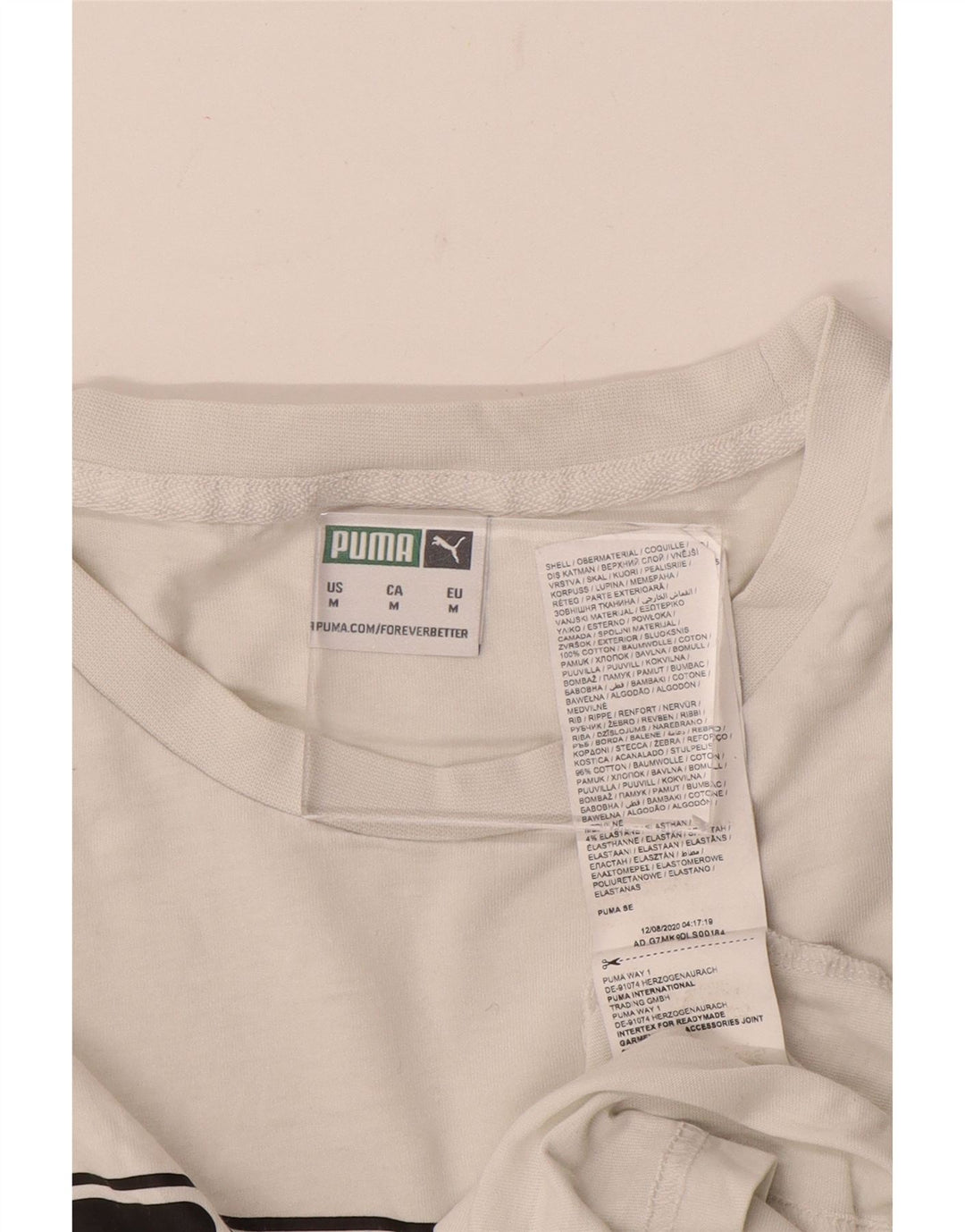Puma Herren Grafik-T-Shirt-Oberteil aus mittelweißer Baumwolle