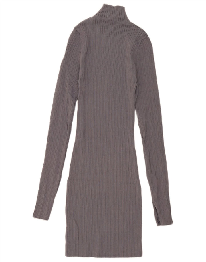 Langärmliges, figurbetontes Damenkleid von Zara, Größe S, Grau, Polyamid