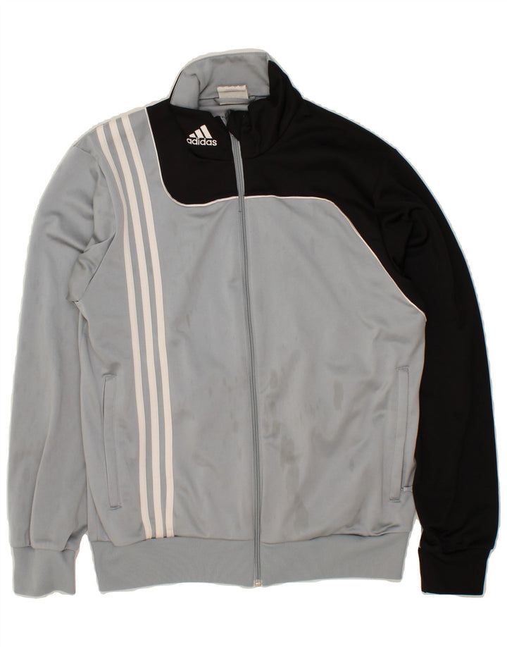 ADIDAS Mens Tracksuit Top Jacket UK 36/38 Small Grey Colourblock Polyester Vintage Adidas and Second-Hand Adidas from Messina Hembry 