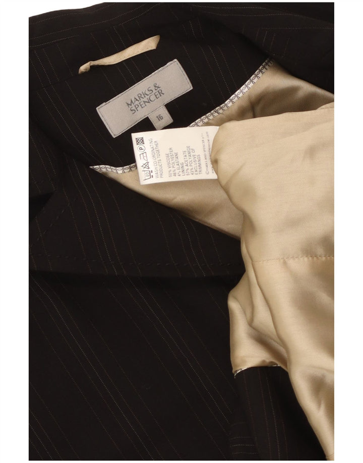 Marks & Spencer Damen-Blazer mit 2 Knöpfen, Gr. 16, groß, schwarz gestreift