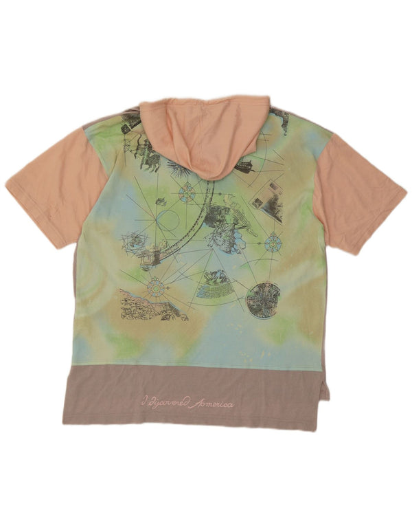 Gabriella Frattini Herren-T-Shirt mit Kapuze, Grafik, XL, Grau, Farbblock