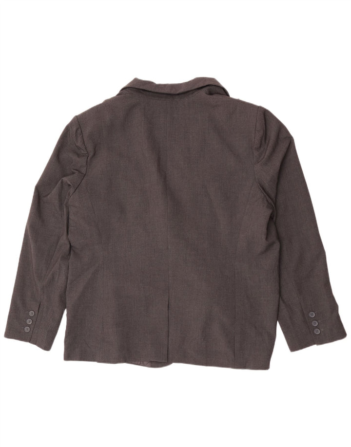 Calvin Klein Damen 1-Knopf-Blazerjacke UK 20 2XL Graues Polyester