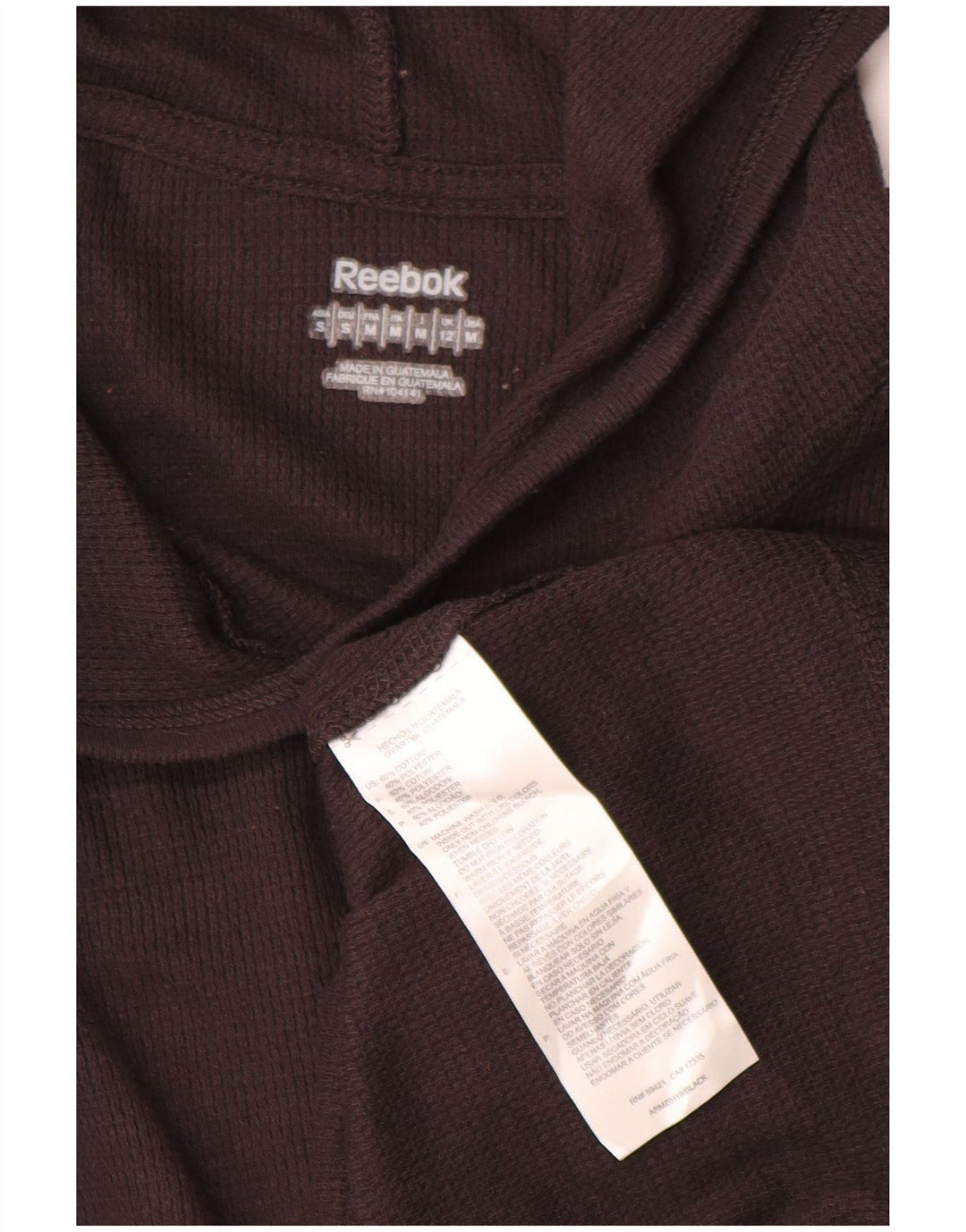 Reebok Womens Hooded Top Long Sleeve UK 12 Mittelbraune Baumwolle