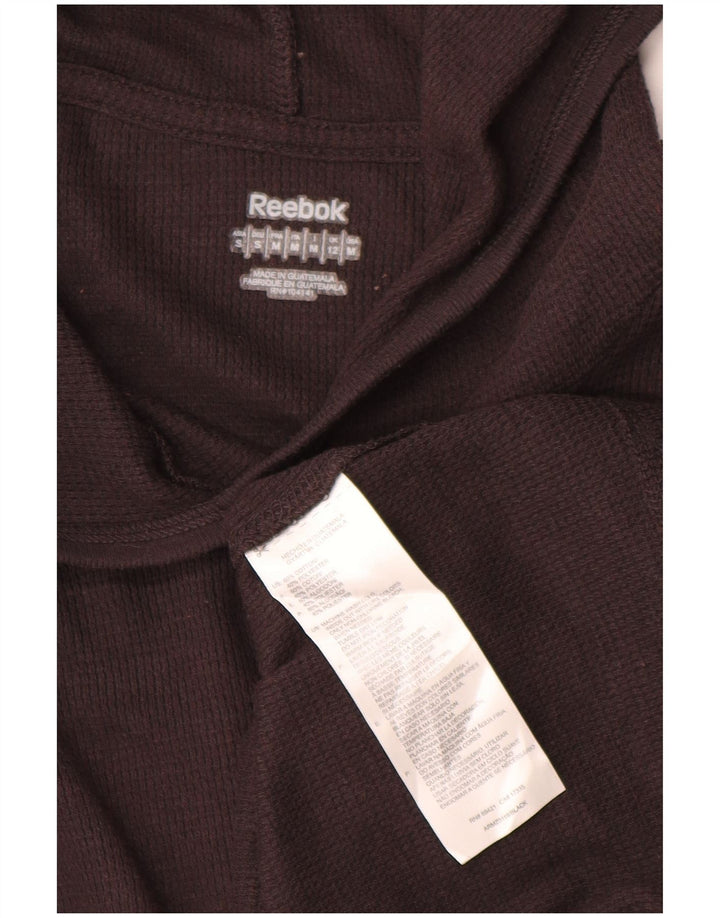 Reebok Womens Hooded Top Long Sleeve UK 12 Mittelbraune Baumwolle