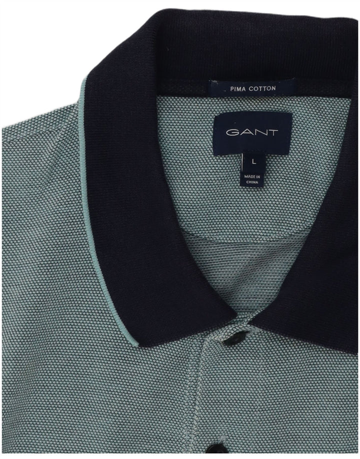 Gant Rugby-Poloshirt für Herren, groß, aus blauer Baumwolle