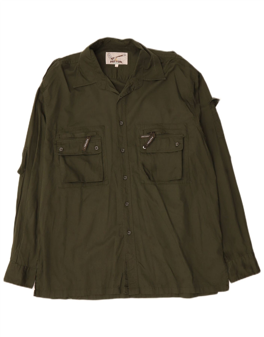 PATTON Herren Militärhemd XL Khaki Baumwolle