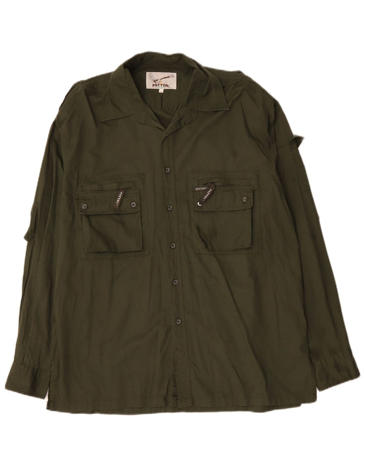 PATTON Herren Militärhemd XL Khaki Baumwolle