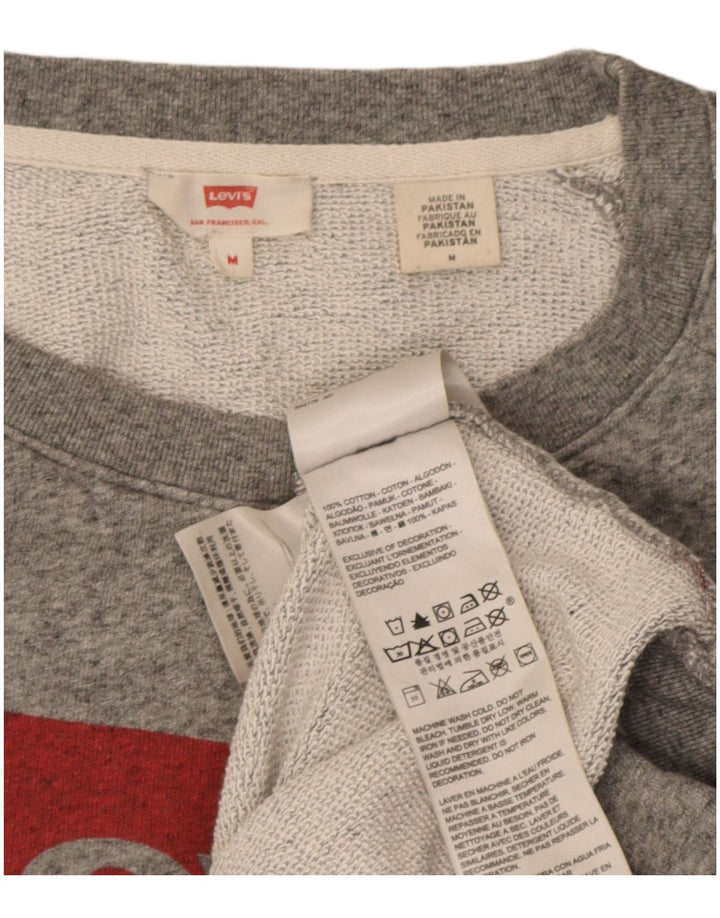 Levi's Herren-Sweatshirt mit Grafik, mittelgrau gefleckte Baumwolle