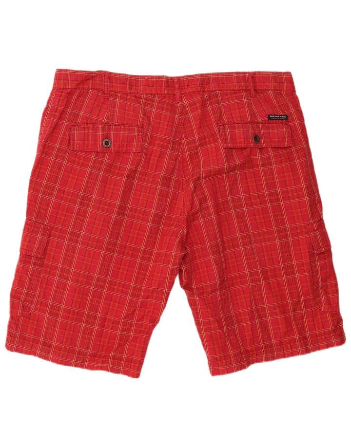 Navigare Herren Cargo-Shorts W41 XL rot karierte Baumwolle