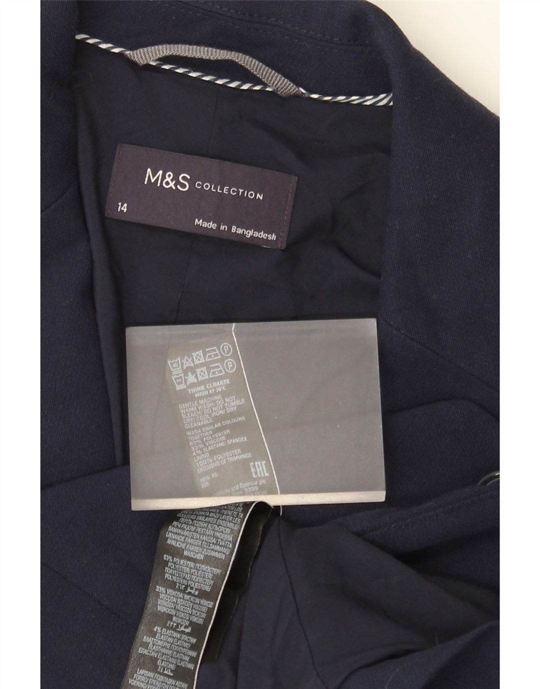Marks & Spencer Damen-Blazer mit 2 Knöpfen, Größe UK 14, mittleres Marineblau
