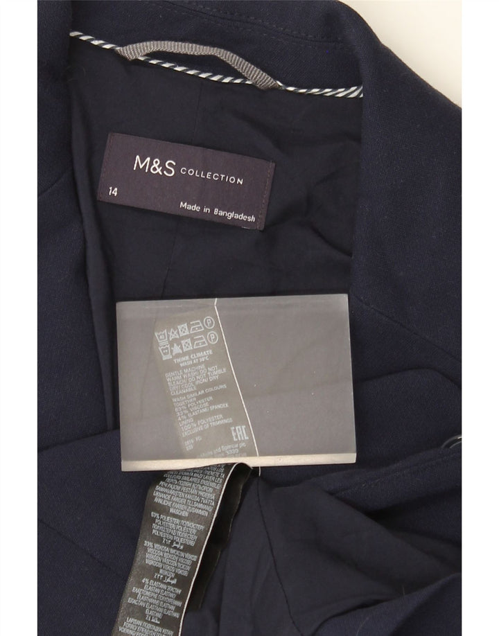 Marks & Spencer Damen-Blazer mit 2 Knöpfen, Größe UK 14, mittleres Marineblau