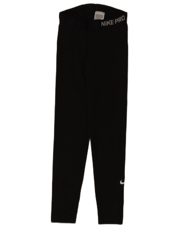 Nike Womens Graphic Leggings UK 10 Small Schwarz Polyester