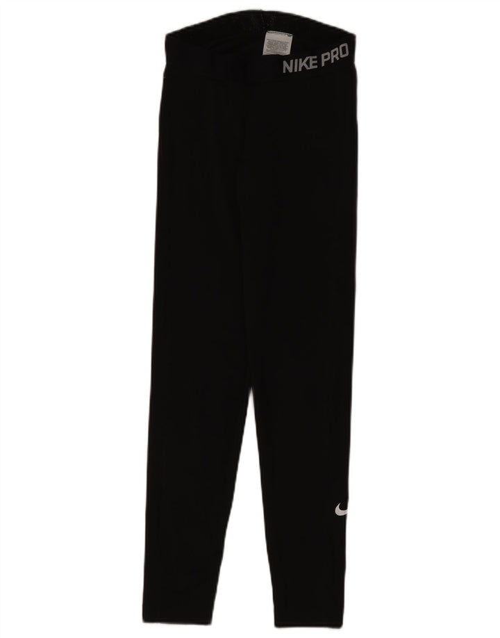 Nike Womens Graphic Leggings UK 10 Small Schwarz Polyester
