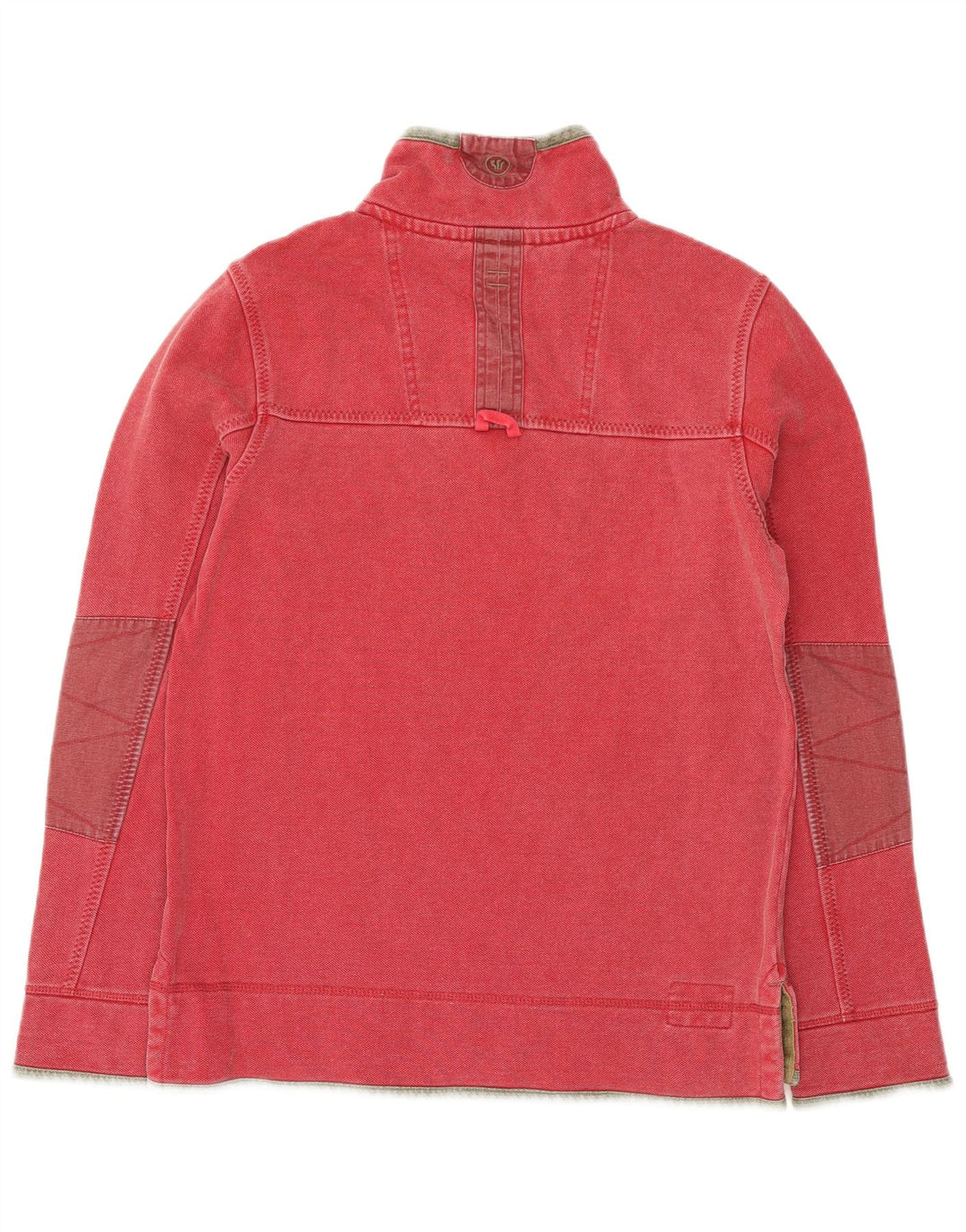 Fat Face Herren-Sweatshirt mit Reißverschluss am Hals, Größe S, Rot, Baumwolle