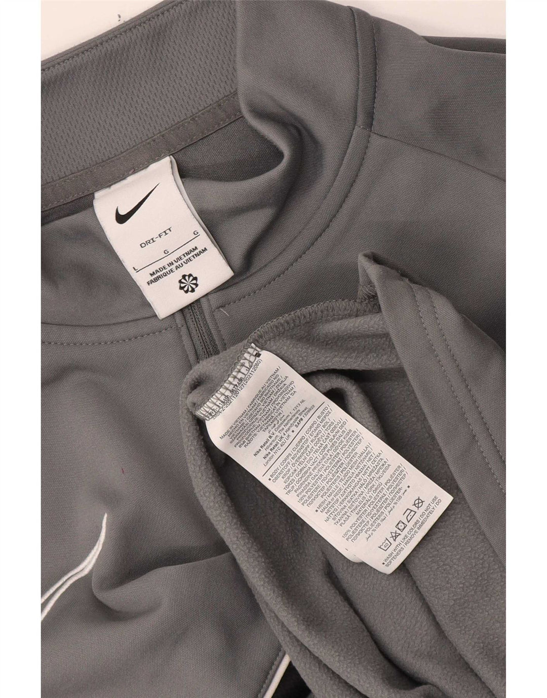 Nike Herren Dri Fit Pullover-Trainingsoberteil mit Reißverschluss, Größe L, Grau, Farbblock