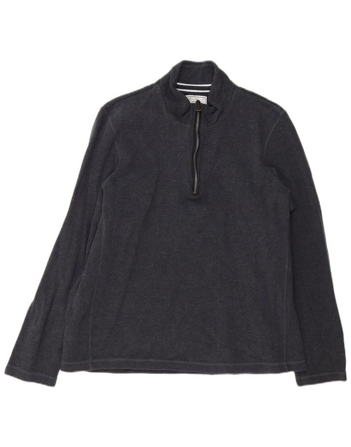 JACK & JONES Herren-Pullover mit Reißverschluss, XL, graue Baumwolle