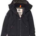 Superdry Herren-Windbreakerjacke mit Kapuze, UK 36, Größe S, marineblaues Nylon