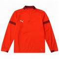 Puma Jungen-Pullover-Trainingsoberteil mit Reißverschluss, 11–12 Jahre, rotes Farbblockdesign