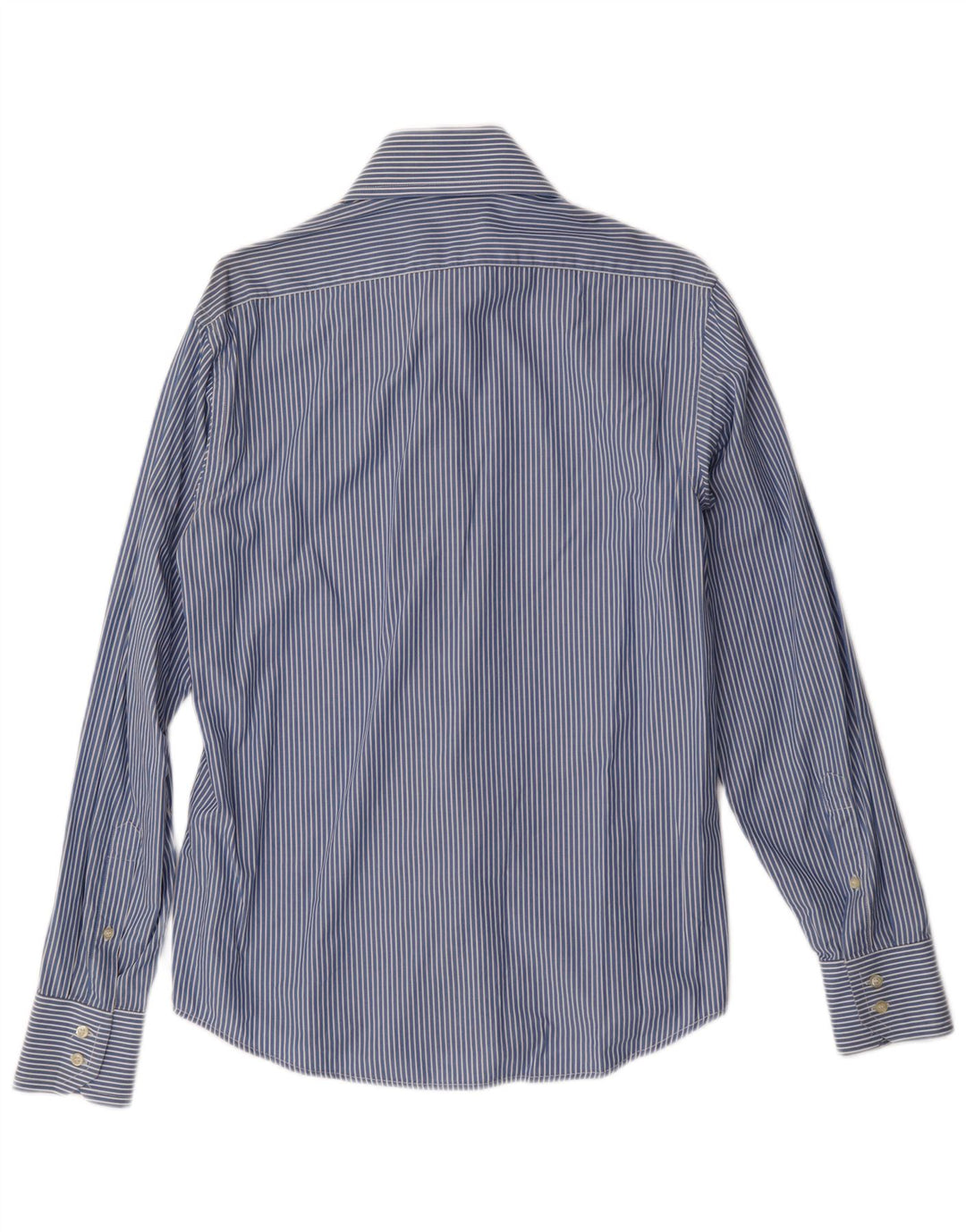 BENETTON Herrenhemd aus mittelblauer, gestreifter Baumwolle