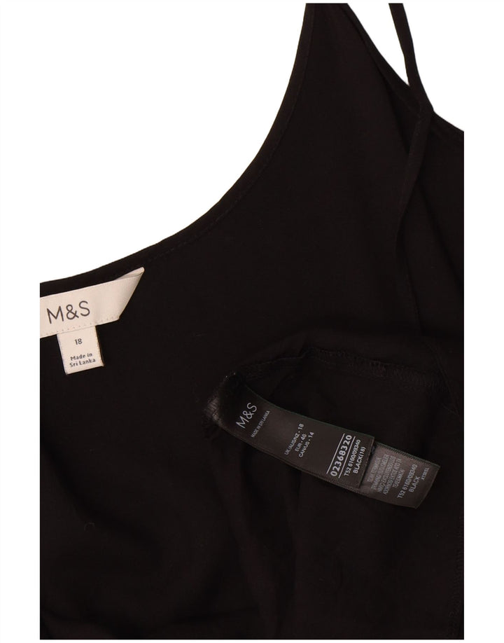 Marks & Spencer Damen Sommerkleid UK 18 XL Schwarz Viskose