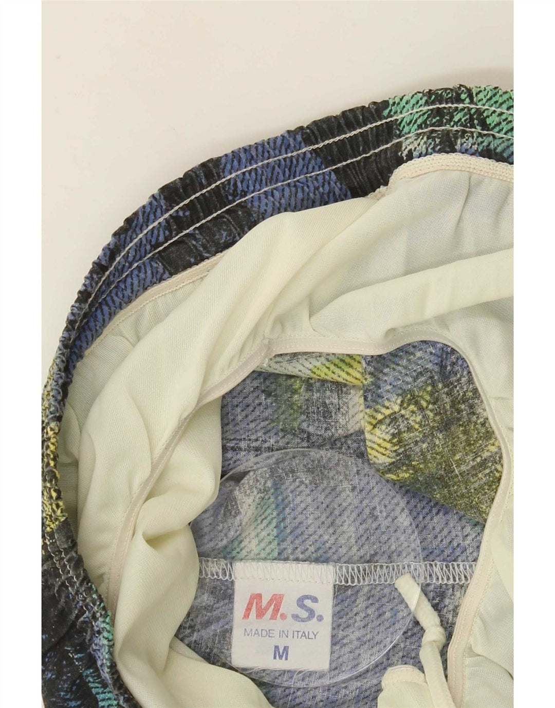 Vintage Herren-Badeshorts mit abstraktem Muster und Grafik, mittelgroß, mehrfarbig