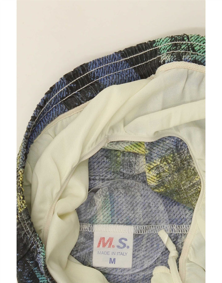 Vintage Herren-Badeshorts mit abstraktem Muster und Grafik, mittelgroß, mehrfarbig