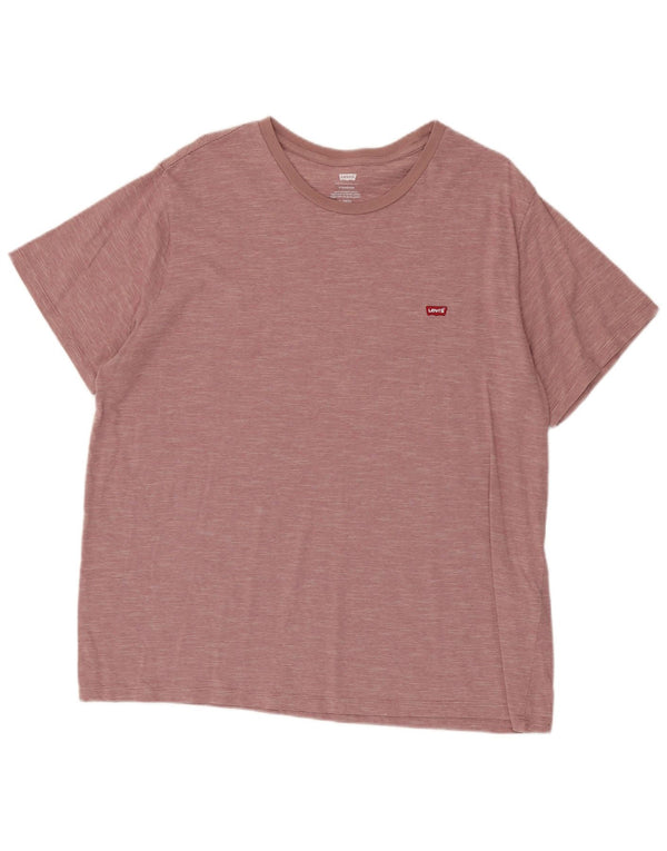 Levi's Herren Standard T-Shirt Top XL Rosa Nadelstreifen Baumwolle