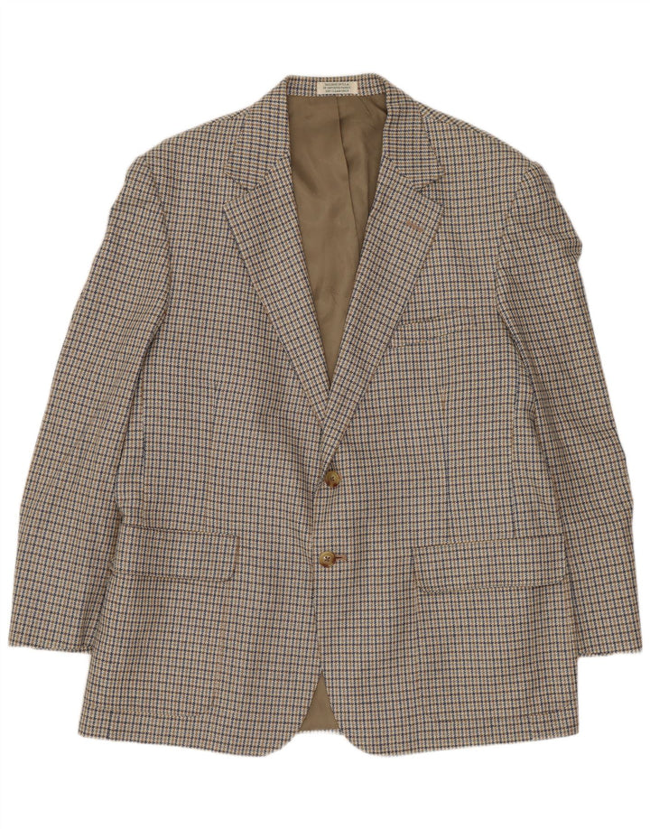 Orvis Herren-Blazer mit 2 Knöpfen, UK 44, 2XL, beige Hahnentrittmuster