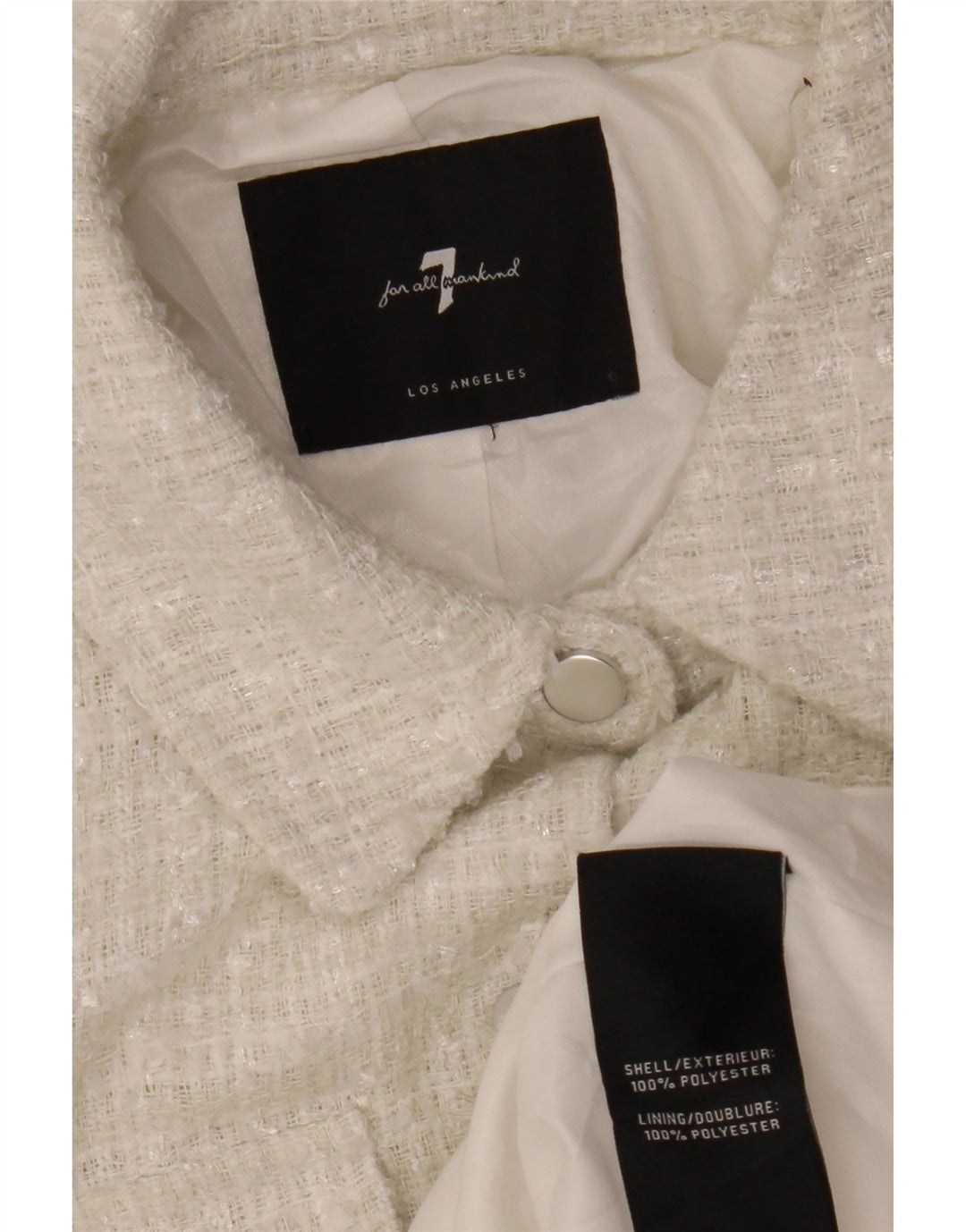 7 FOR ALL MANKIND Damen Bomberjacke UK 12 Mittelweißes Polyester