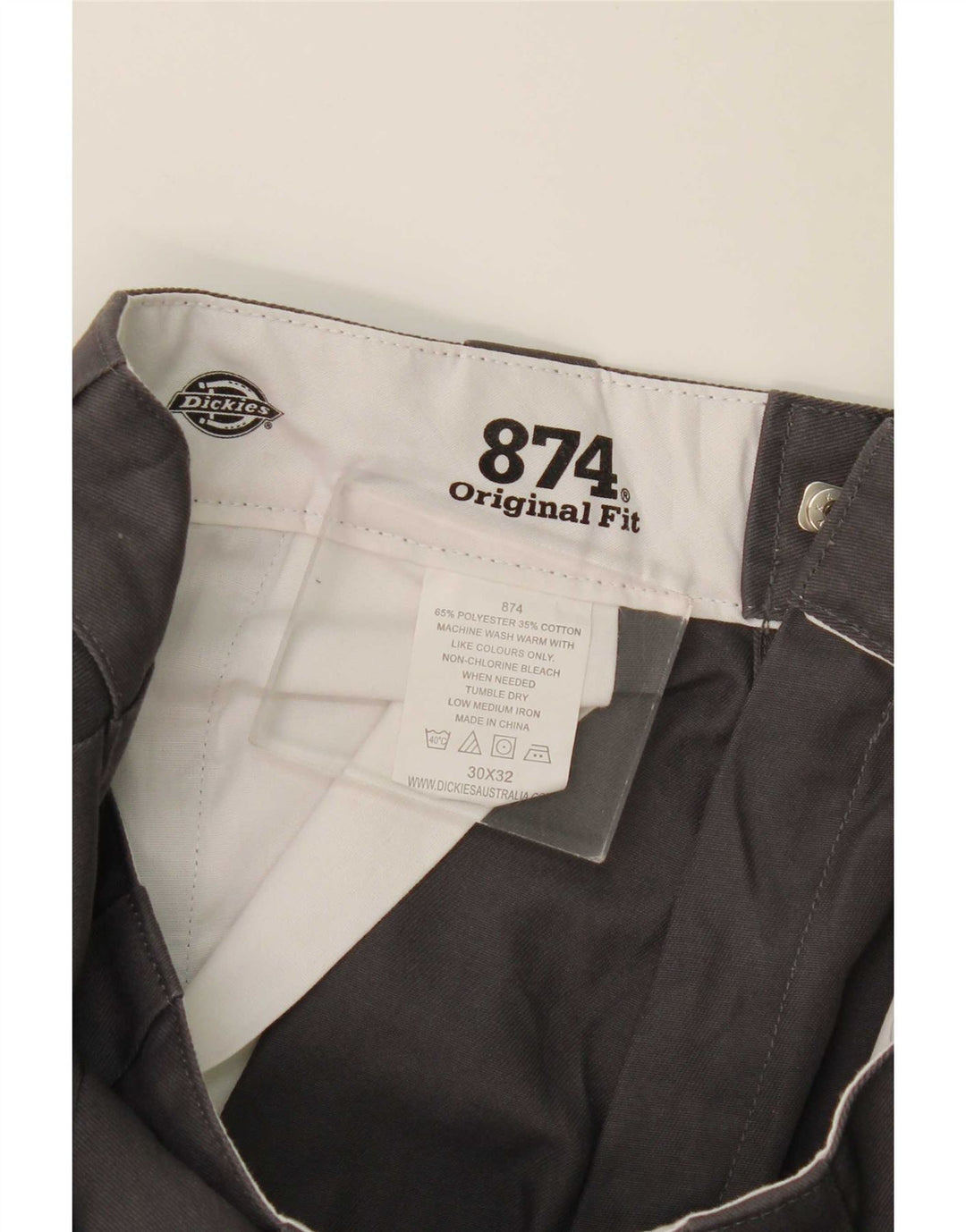 Dickies Herren Straight Original Fit Chinohose W30 L32 Grau Polyester