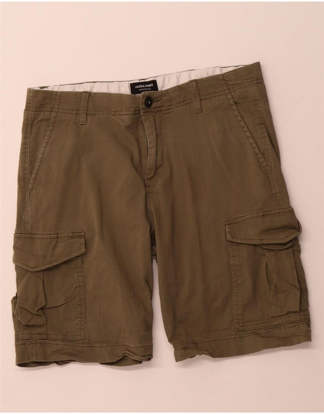 JACK & JONES Herren Cargoshorts W32 Medium Khaki Baumwolle