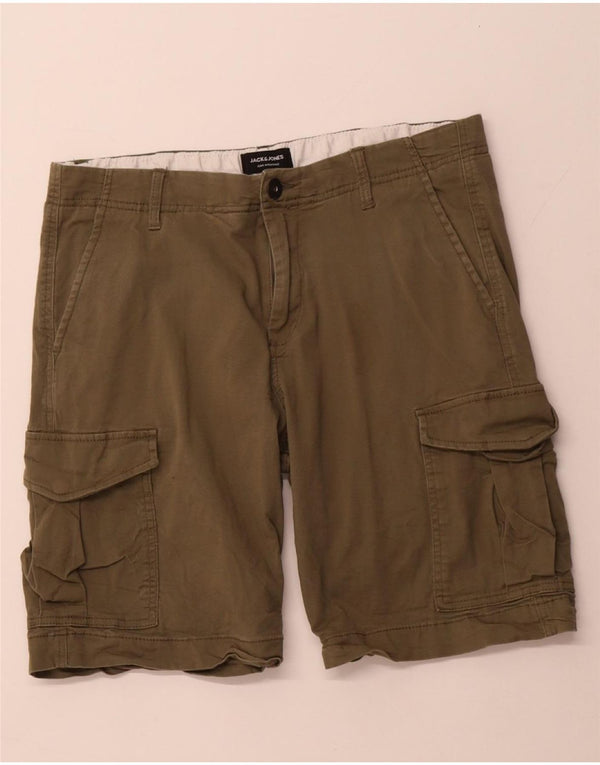 JACK & JONES Herren Cargoshorts W32 Medium Khaki Baumwolle