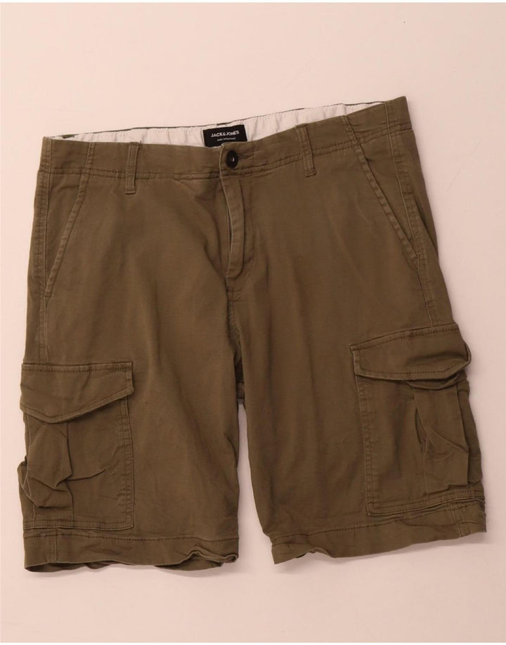 JACK & JONES Herren Cargoshorts W32 Medium Khaki Baumwolle