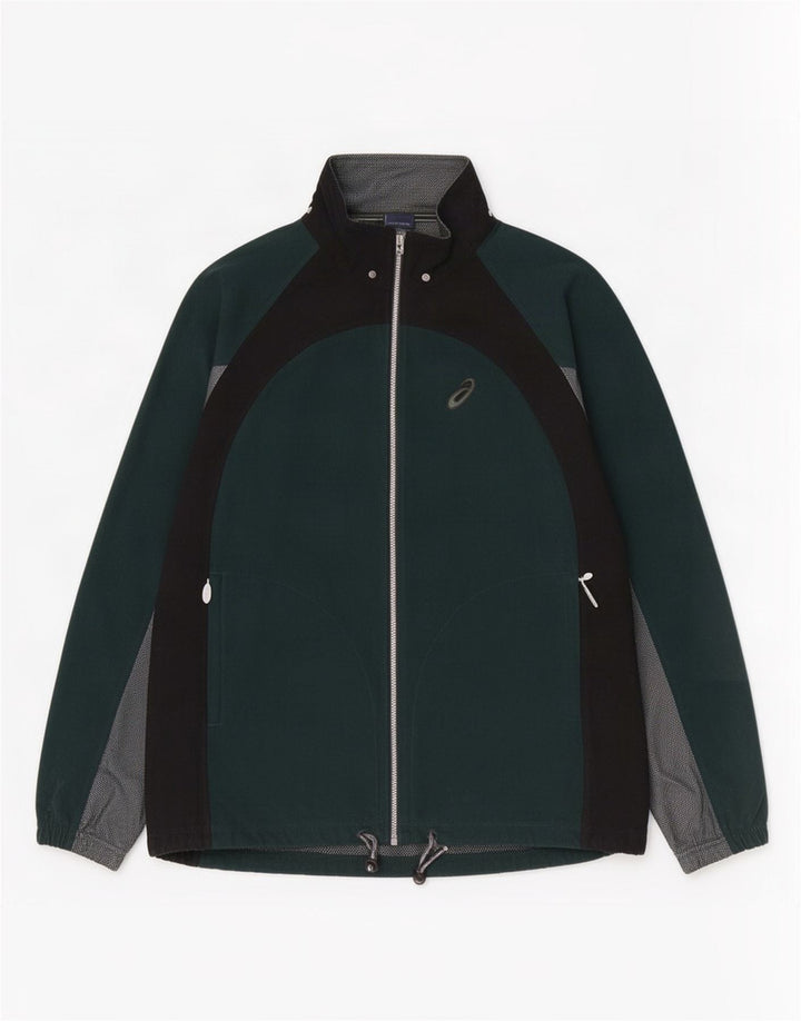 Asics Herren-Trainingsanzugoberteil, Jacke, 2XL, Grün, Farbblock