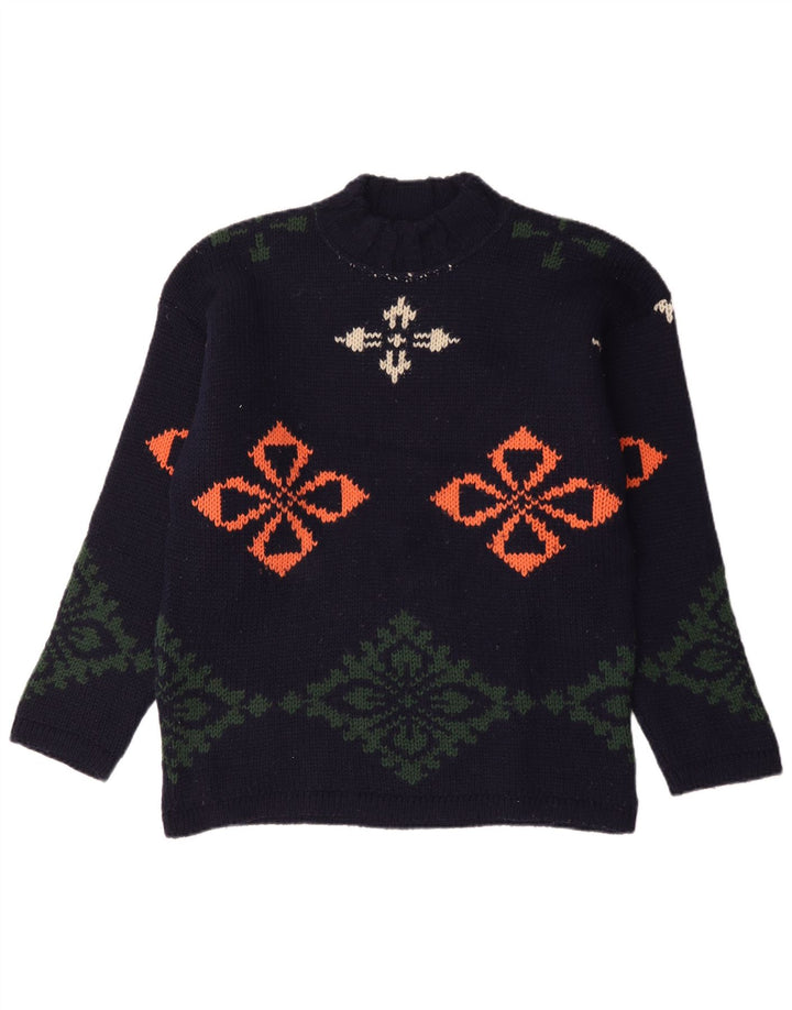 Foxhound Herren-Pullover mit Rollkragen, groß, Marineblau mit Blumenmuster