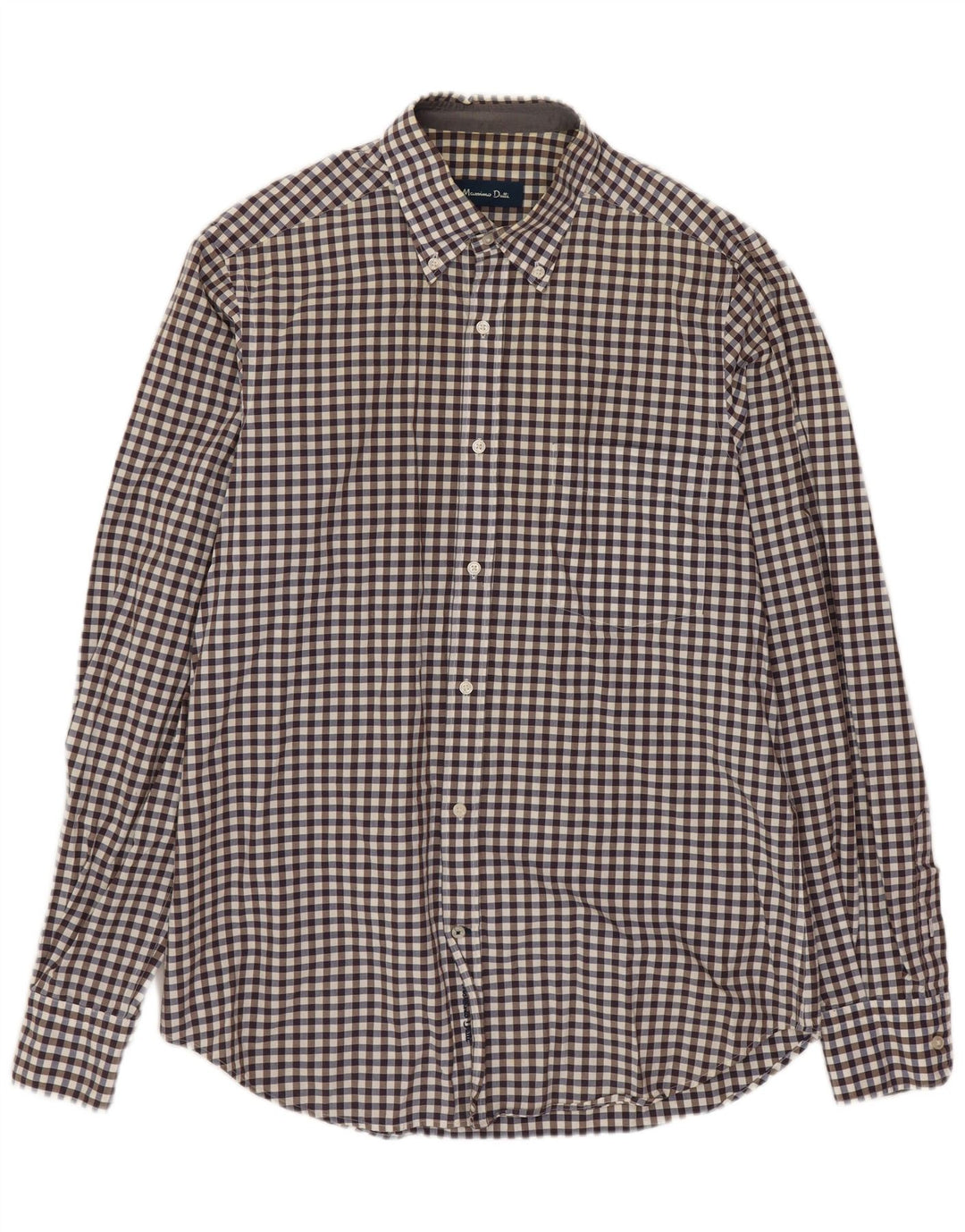 Massimo Dutti Herrenhemd Mittelbraun Gingham