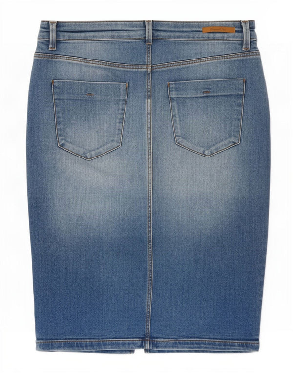 Massimo Dutti Damen Jeansrock EU 38 Small W28 Blau