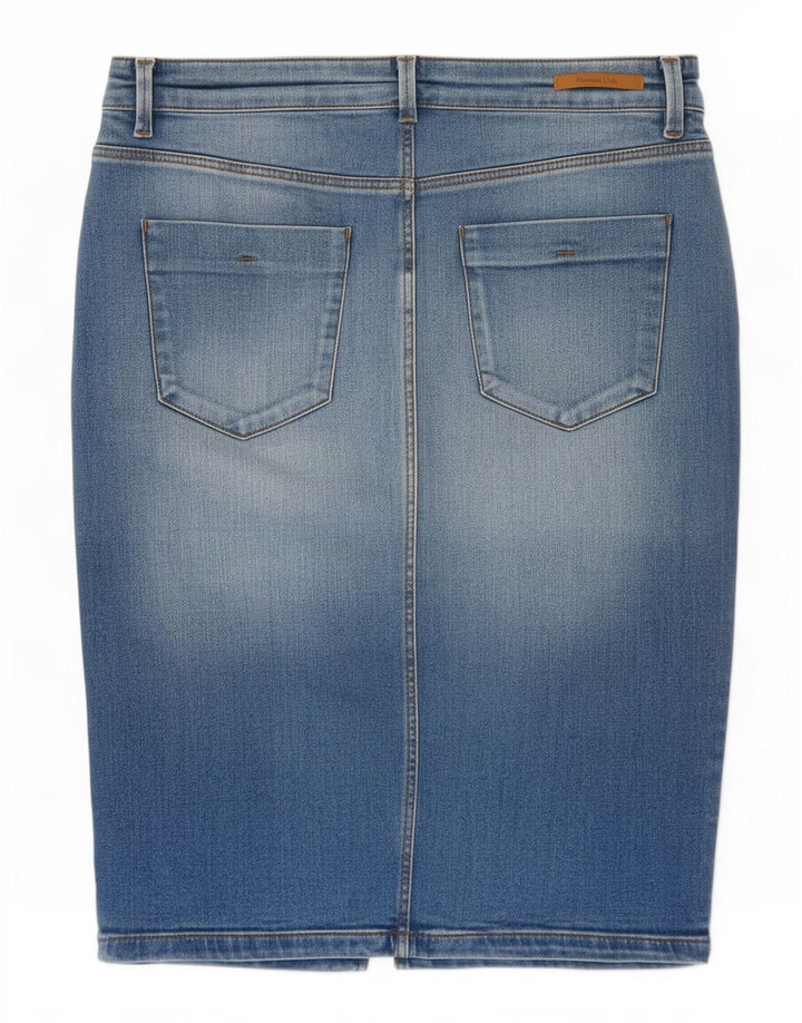 Massimo Dutti Damen Jeansrock EU 38 Small W28 Blau