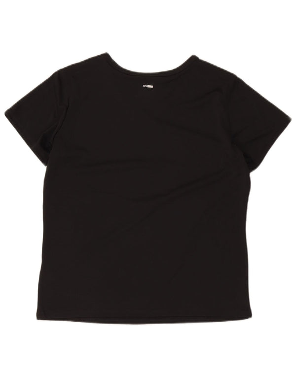 Adidas Damen T-Shirt Top UK 14 Medium Schwarz Polyester