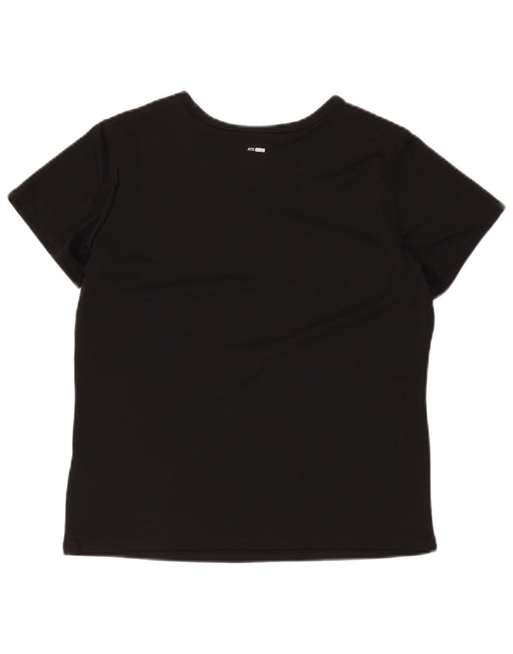 Adidas Damen T-Shirt Top UK 14 Medium Schwarz Polyester