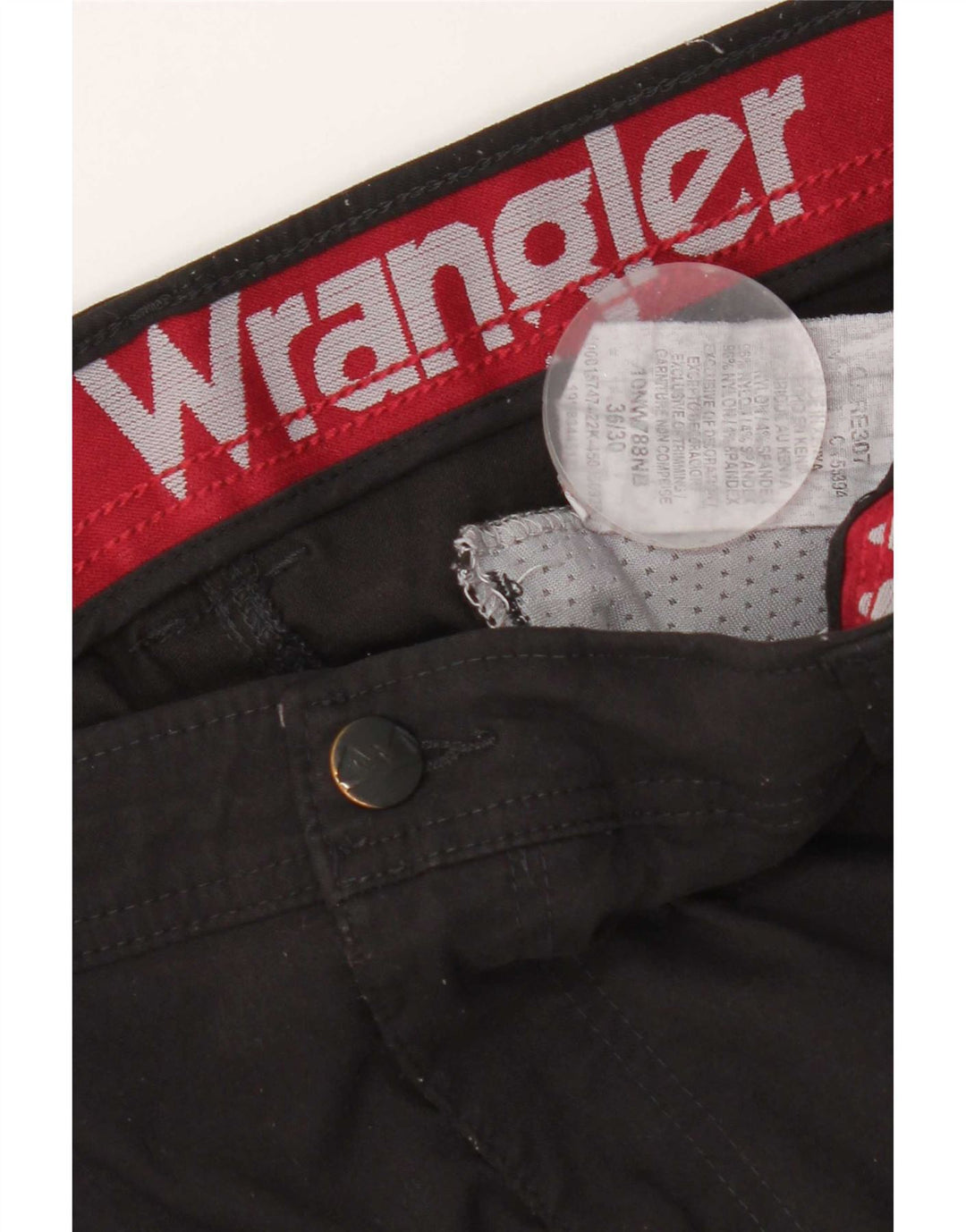 Wrangler Mens Cargo Trousers W36 L30 Black Nylon