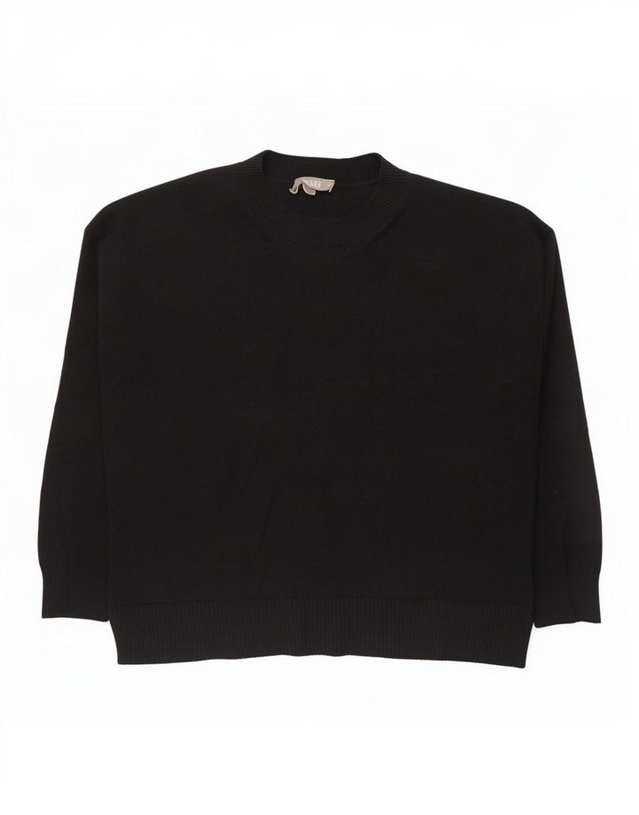 Oasis Damen-Pullover mit Rundhalsausschnitt, Gr. 14, mittlere schwarze Viskose