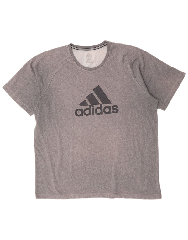 ADIDAS Herren Climalite Graphic T-Shirt Top XL Grau Polyester