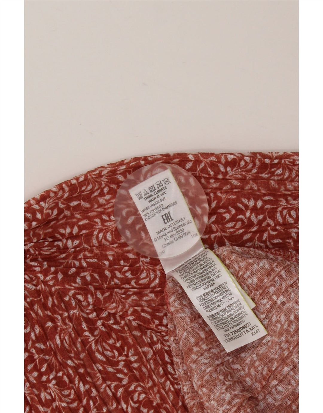 MARKS & SPENCER Damen Langarm-Blusenoberteil UK 12 Mittelrot geblümt