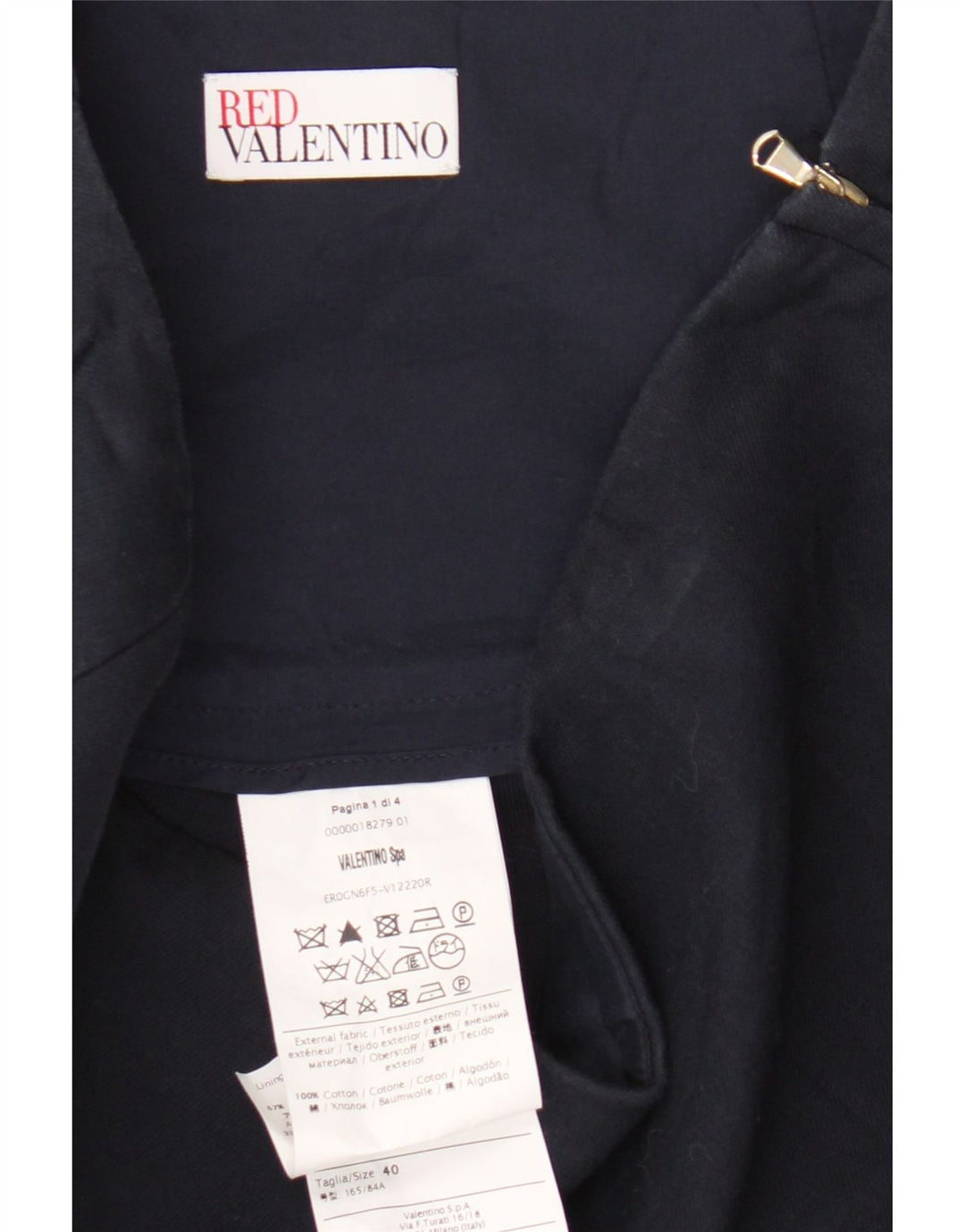 Red Valentino Womens Mini Flared Rock IT 40 Small W28 Marineblaue Baumwolle